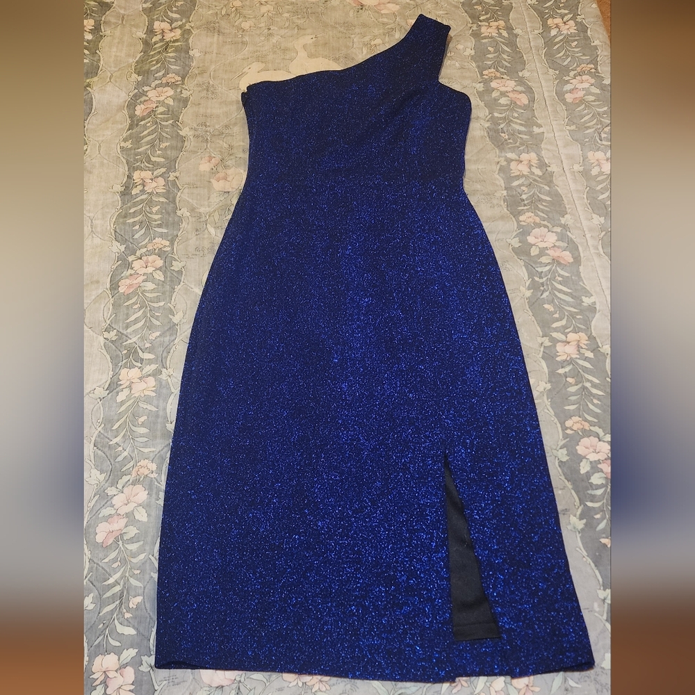 Blue Sparkle Designer Formal Dress (Prom) - Picture 4 of 7